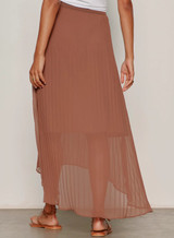 Meant To Be Pleated Midi Skirt -  Mud Bath