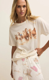 Howdy Horses Boyfriend Tee - Vanilla Ice
