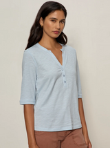 Rolled Sleeve Tee- Blue Aura