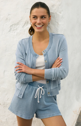 Hunter Knit Denim Short- Calypso Blue Indigo