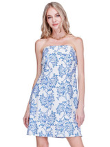 Strapless Short Dress - Blue Coral