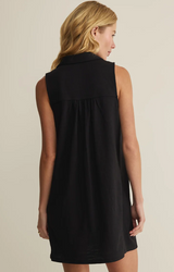 New Light Textured Mini Dress- Black