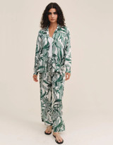 Wide Leg Pant With Wide Hem- Palm Paradise Print 