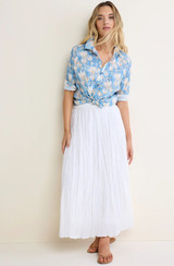 Shadow Floral Core Cotton Shirt - Blue Multi 