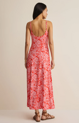 Charisma Ona Floral Midi Dress- Lychee