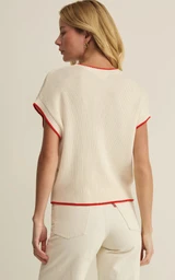 Sleeveless Patriot Sweater -Cloud