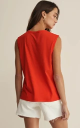 Flag Patch Muscle Tank - Lychee