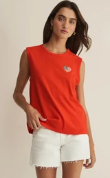 Flag Patch Muscle Tank - Lychee