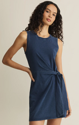 Mattie Jersey Denim Mini Dress- Indigo