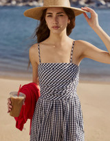 Gigi Gingham Jumpsuit - Navy/White