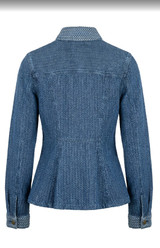 Fit and Flare Trucker Jacket- Blue Doris
