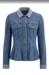 Fit and Flare Trucker Jacket- Blue Doris