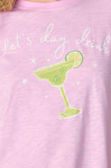 Softee "Let's Day Drink" Graphic Print T-Shirt - Tulip