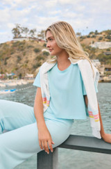 Weekend Waffles Short Sleeve Top - Crystal Blue 