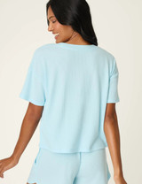 Weekend Waffles Short Sleeve Top - Crystal Blue 
