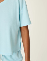 Weekend Waffles Short Sleeve Top - Crystal Blue 