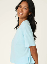 Weekend Waffles Short Sleeve Top - Crystal Blue 