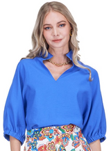 Collar Top- Royal