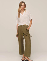 Short Sleeve Crop Pullover - Sand Stone
