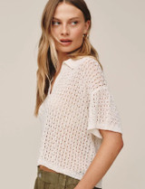 Short Sleeve Crop Pullover - Sand Stone
