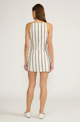 Aurelia Mini Dress - White & Brown