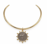 Horse Coin Necklace Cuff- Gold