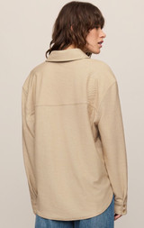 Reese Button Up Top - Light Toffee
