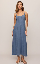 Leonora Indigo Midi Dress