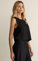 Sloane Linen Top - Black 