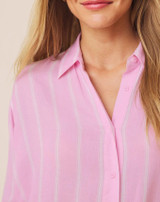 Jaylei Stripe Button Down - Blush Multi