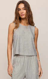 Sloane Knit Striped Tank Top- Eclipse