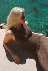 Claremont Knit Midi Dress- Cocoa Latte