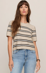 Gatewood Stripe Sweater- Light Oatmeal Heather