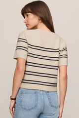 Gatewood Stripe Sweater- Light Oatmeal Heather