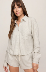 Waffle Brushed Thermal Shirt- Feather Grey