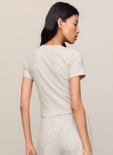 Waffle Brushed Thermal Tee- Heather Grey