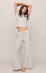 Waffle Brushed Thermal Pant- Heather Grey