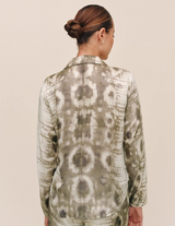Clean Hidden Placket Shirt- Snake Print