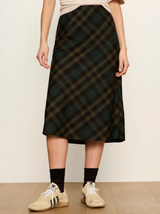 Favorite Plaid Slip Skirt- Forest Plaid
