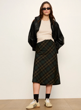 Favorite Plaid Slip Skirt- Forest Plaid