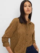 Knit Eyelet Pop On Top- Oak
