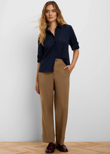 Knit Eyelet Pop On Top- Dark Indigo