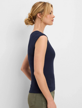 Perfect Knit Rib Growover Tank- Dark Indigo