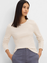 Crinkle Knit Textured Top- Coconut