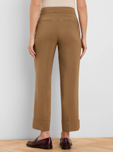 Clarendon Sleek Stretch Cuffed Ankle Pant- Oak