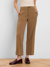 Clarendon Sleek Stretch Cuffed Ankle Pant- Oak