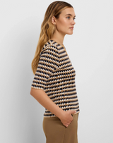 Angled Jacquard Sweater- Neutral Multi