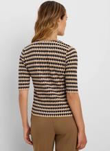 Angled Jacquard Sweater- Neutral Multi