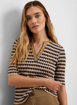Angled Jacquard Sweater- Neutral Multi