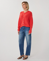 Boxy Cardigan- Chili Red